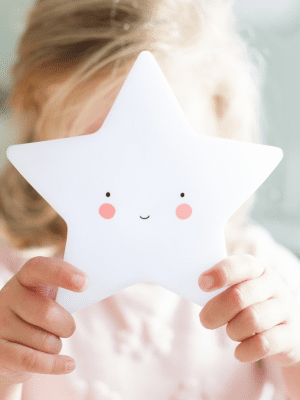 stjärna nattlampa vit