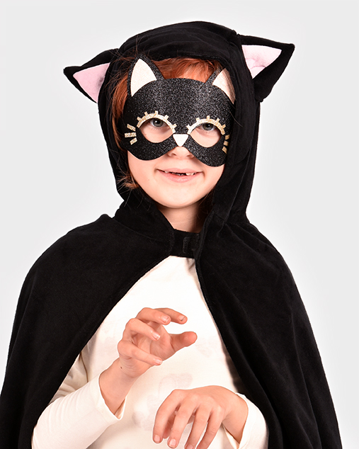 Kattmask djurmask svart